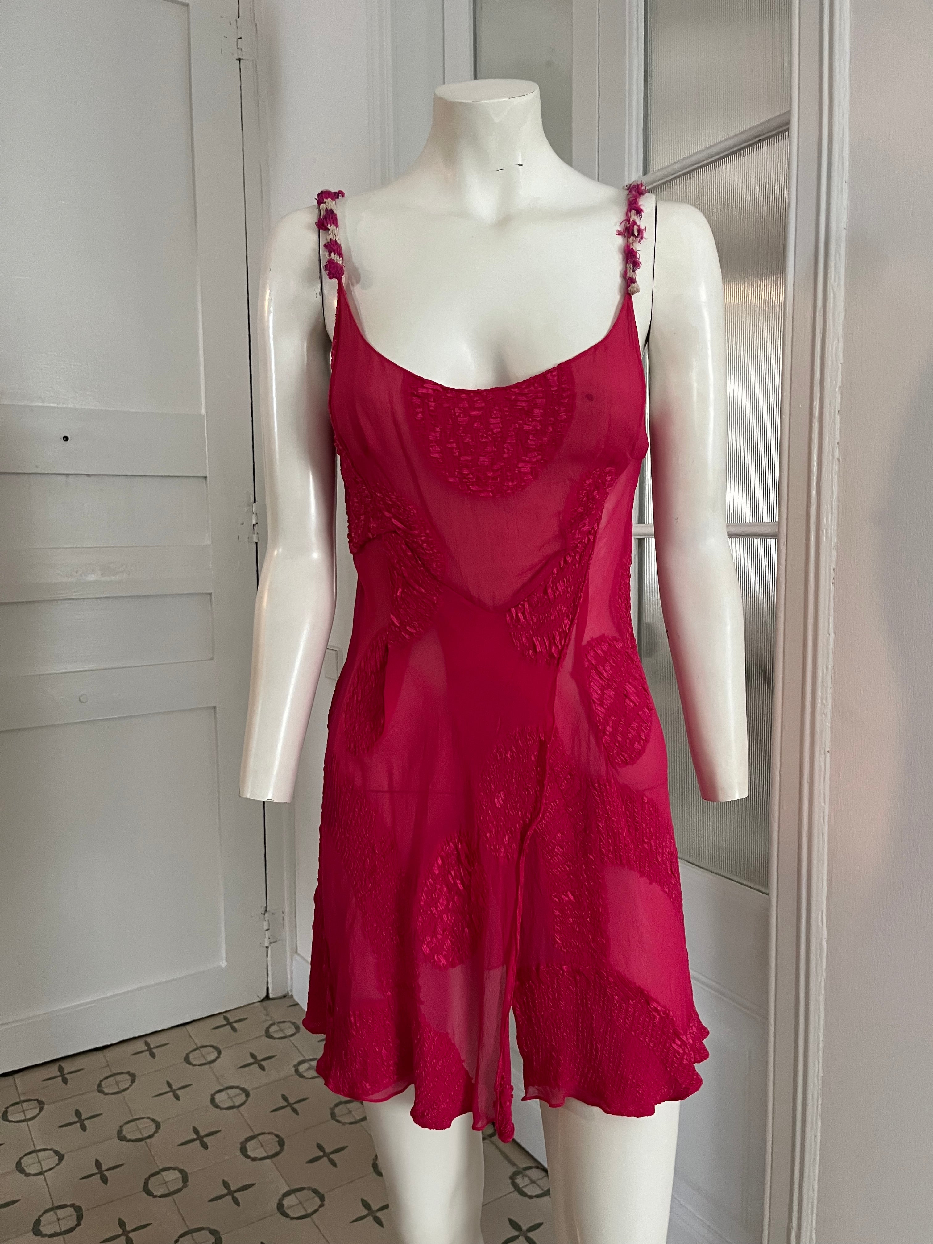 christian lacroix red dress 2000s Christian Lacroix Red Floral Brocade Dress or Jacket w Cording Detail