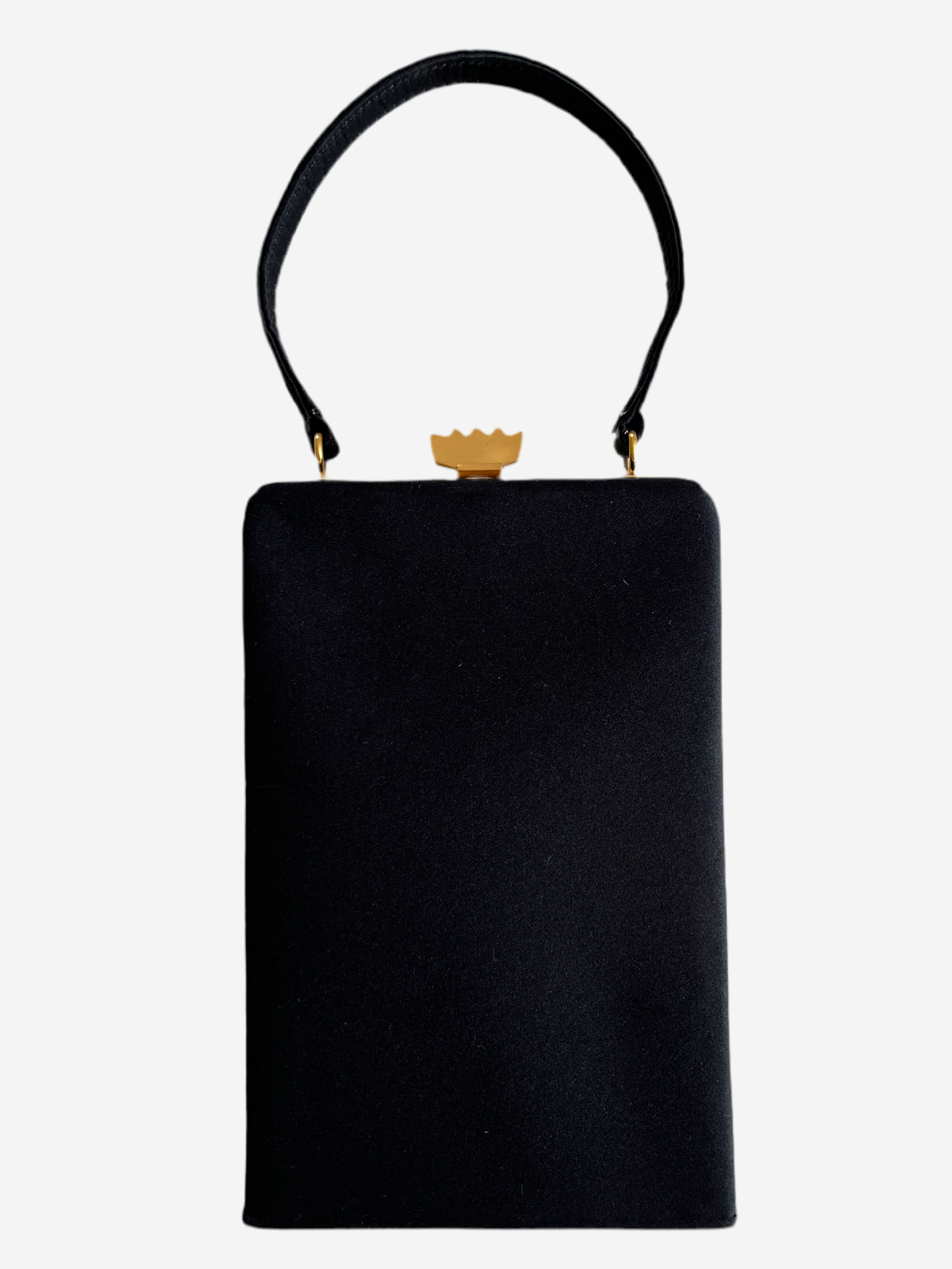 Todd Oldham Black Satin Evening Bag