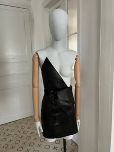 saint laurent leather dress Spring 2017 Mono-Boob Mini – Algo Bazaar sizeid:Single_Dresses_Midi_True To Size lace details and back Women Church Dress-456C Green Size:Us 12