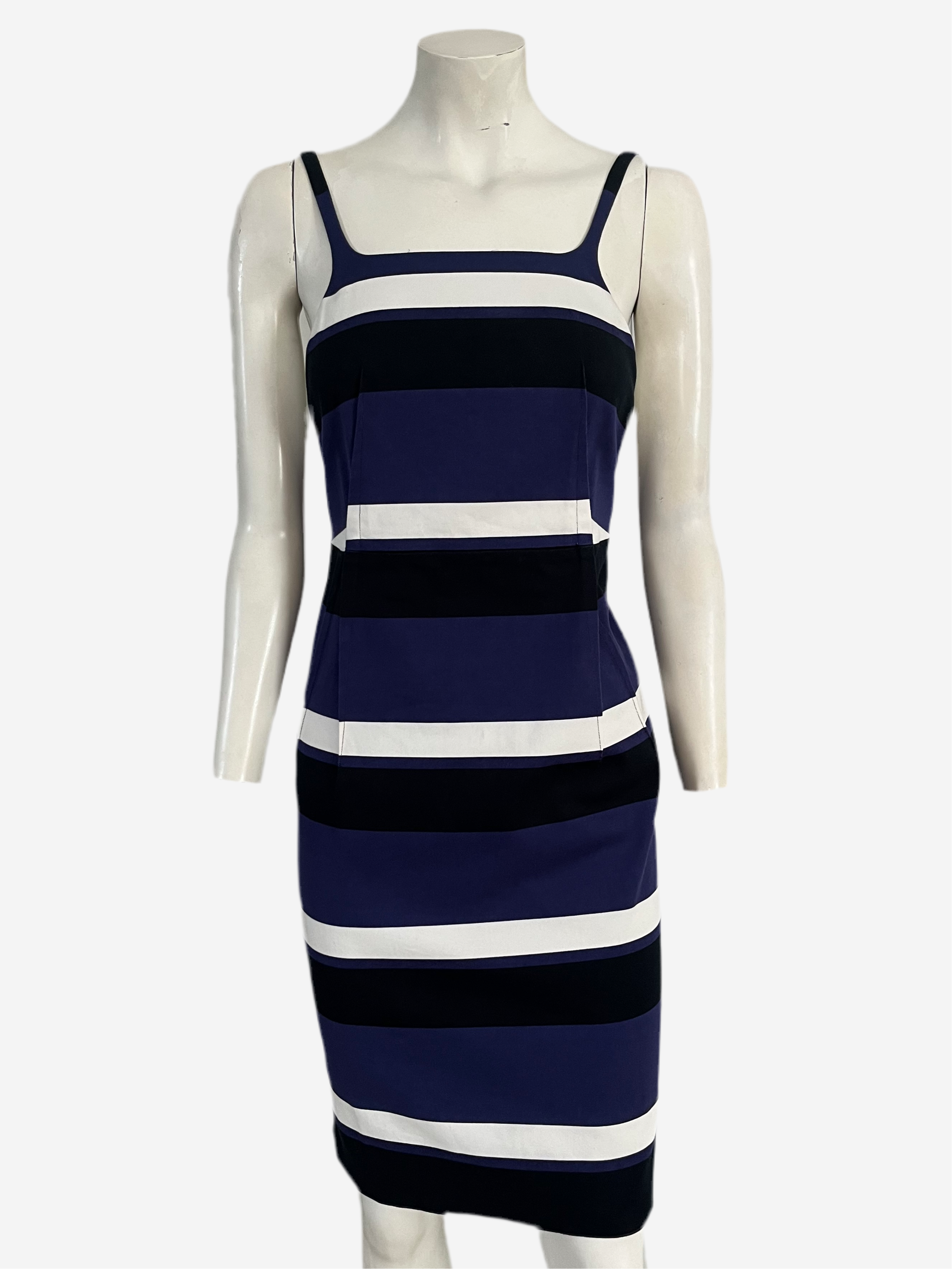 prada striped denim dress PRADA Striped Logo-Plaque Denim Mini Shirt Dress
