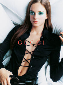 Gucci Spring 1996 deep V lace-up tunic