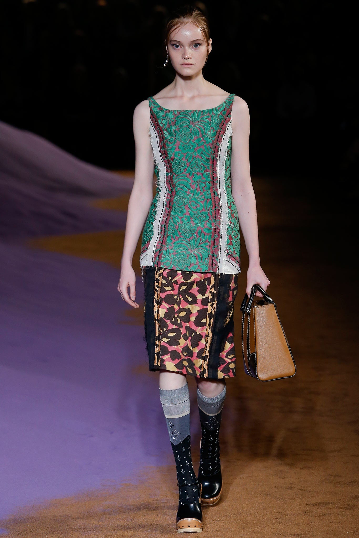 Prada Spring 2015 brocade top