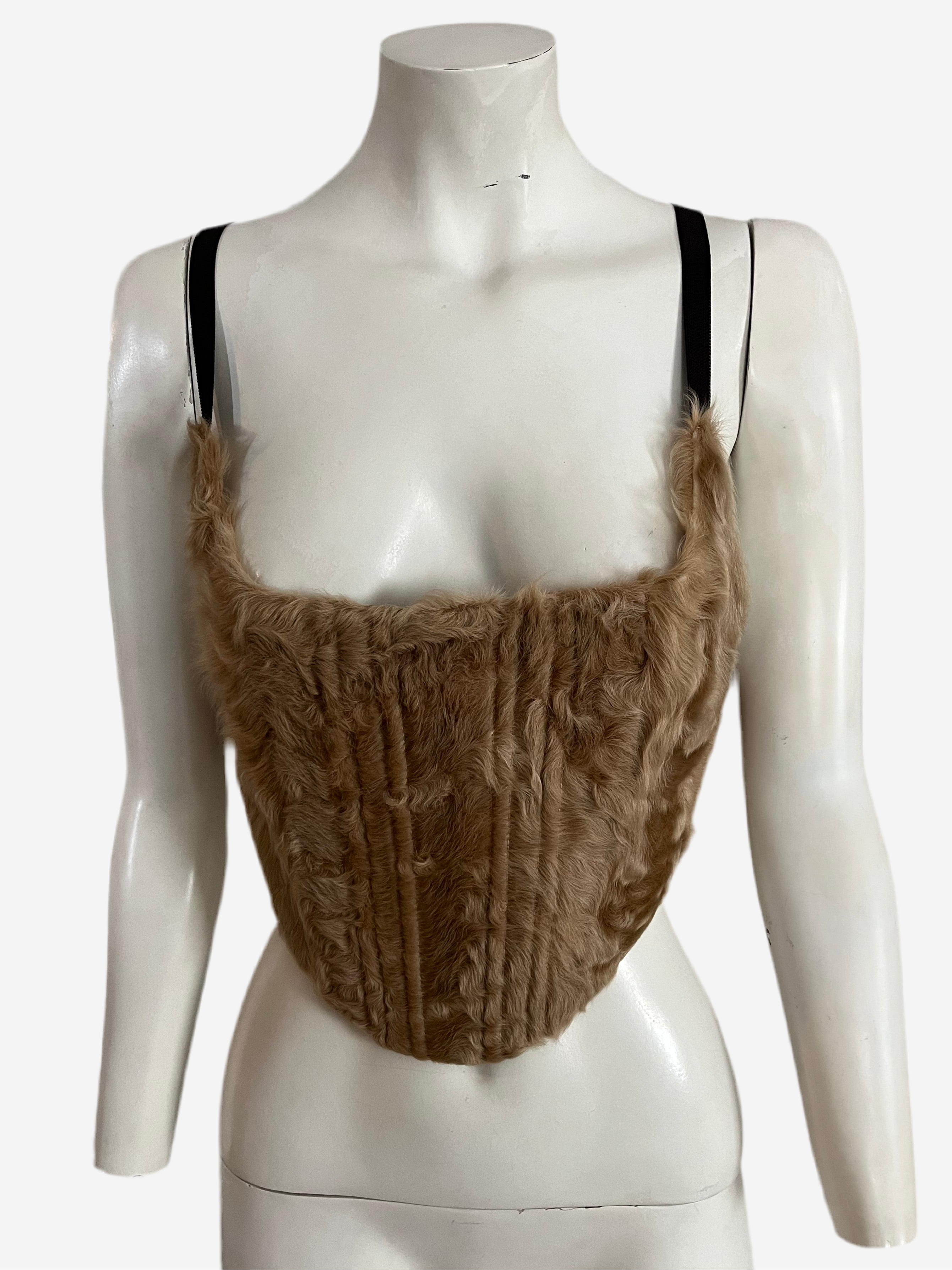 Prada Fall 1999 fur corset