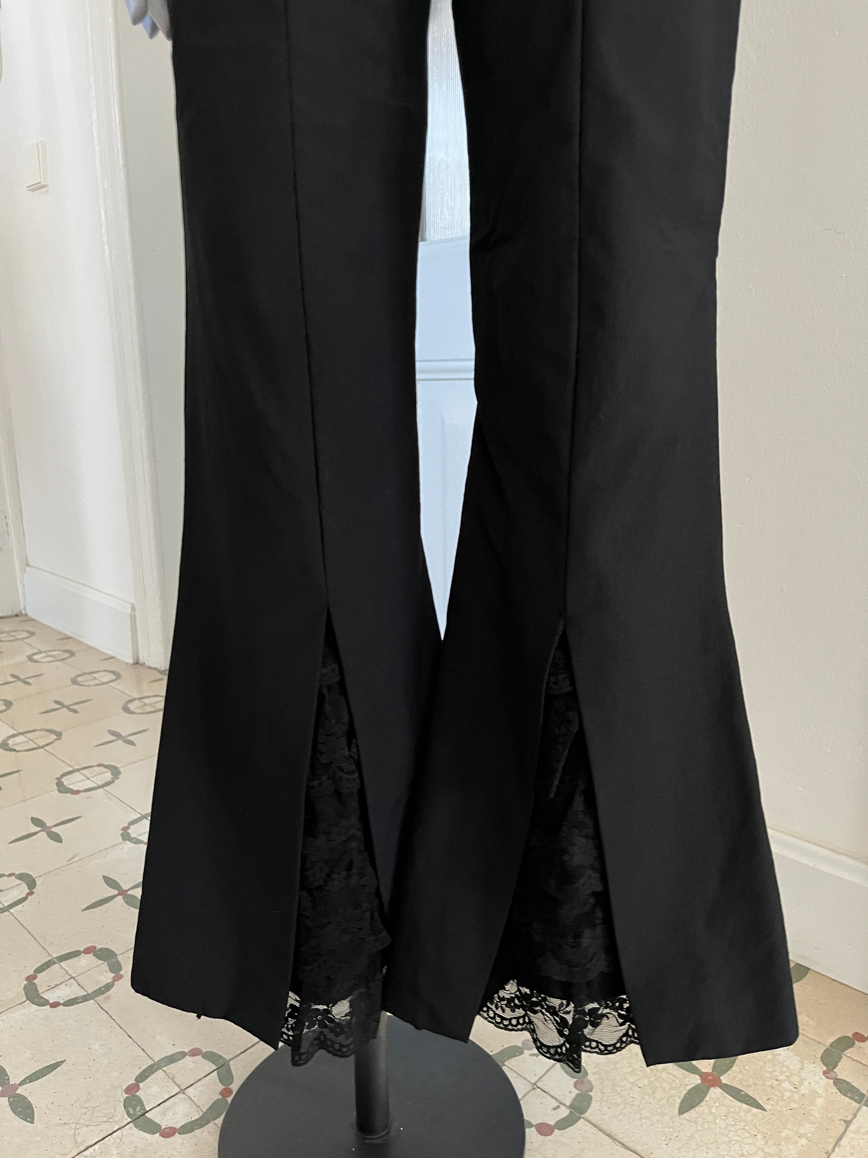 Alexander Mcqueen Spring 1999 Lace Detail Flared Trousers