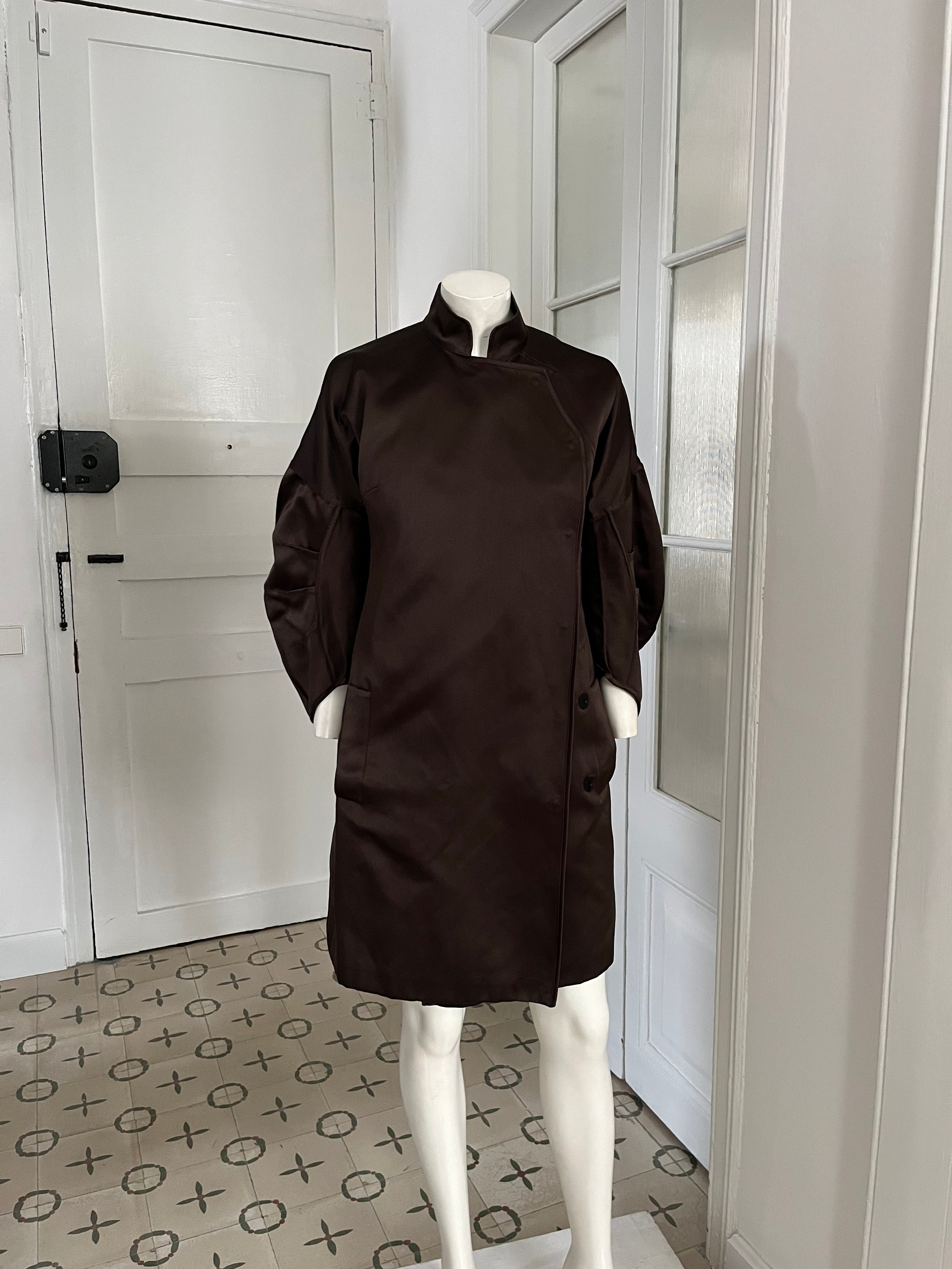 Prada Spring 1993 silk duchess flight coat